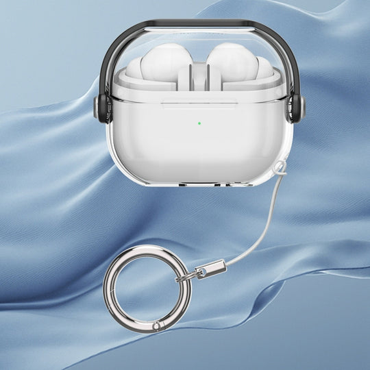 For Samsung Galaxy Buds3 / Buds3 Pro Headphones Shape Clear Acrylic Headset Protective Case(Black)