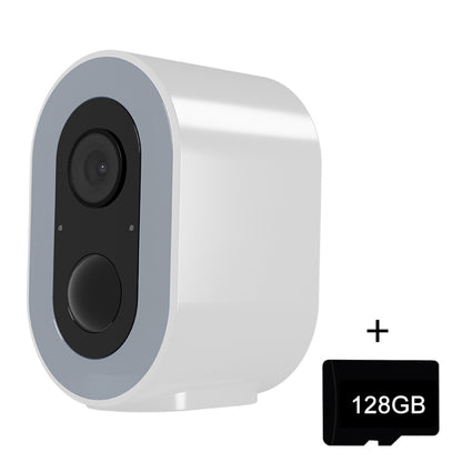 WiFi Tuya Smart Version HD Low Power Consumption Battery Camera, EU Plug, Memory Card:128GB(White) - Wireless Camera by buy2fix | Online Shopping UK | buy2fix