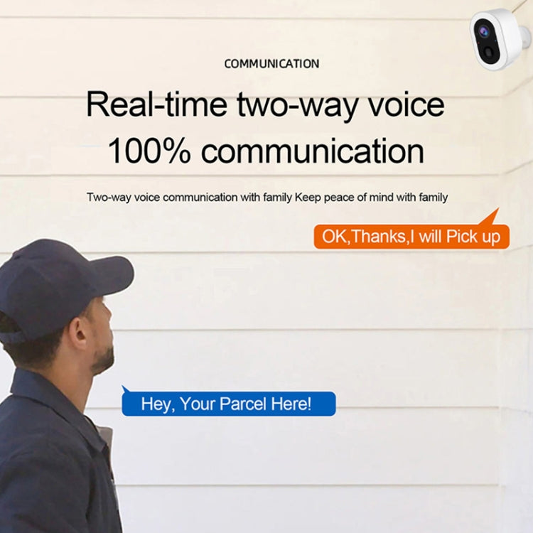 WiFi Tuya Smart Version HD Low Power Consumption Battery Camera, EU Plug, Memory Card:64GB(Grey) - Wireless Camera by buy2fix | Online Shopping UK | buy2fix