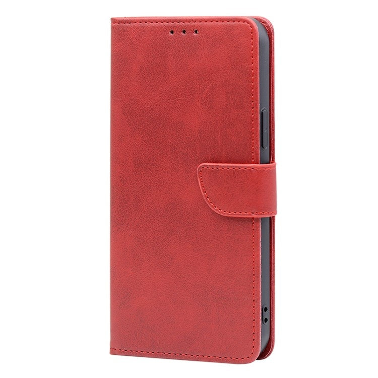 For Samsung Galaxy S25 5G Calf Texture Buckle Flip Leather Phone Case(Red) by buy2fix
