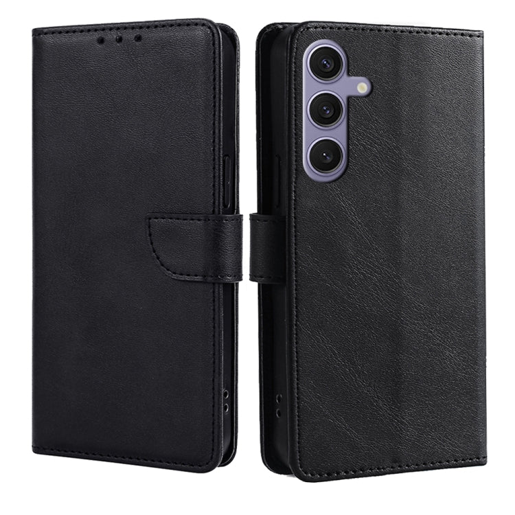 For Samsung Galaxy S25+ 5G Calf Texture Buckle Flip Leather Phone Case(Black) by buy2fix
