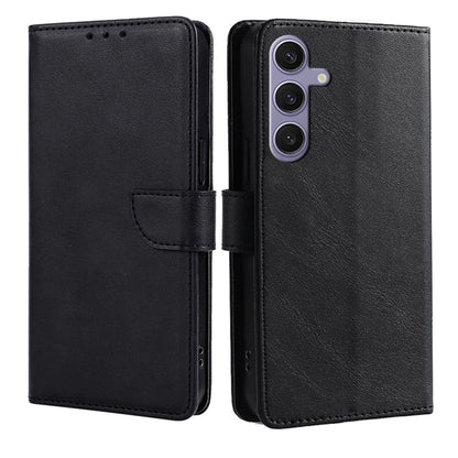 For Samsung Galaxy S25+ 5G Calf Texture Buckle Flip Leather Phone Case(Black) by buy2fix