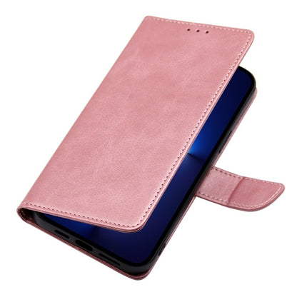 For Samsung Galaxy S25+ 5G Calf Texture Buckle Flip Leather Phone Case(Rose Gold) by buy2fix