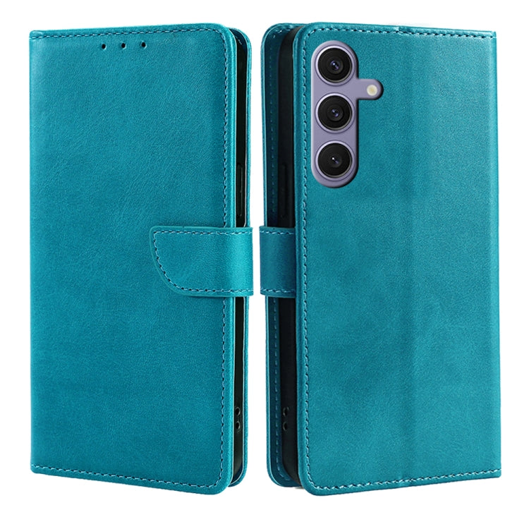 For Samsung Galaxy S25 Ultra 5G Calf Texture Buckle Flip Leather Phone Case(Light Blue) by buy2fix
