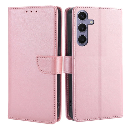 For Samsung Galaxy S25 Ultra 5G Calf Texture Buckle Flip Leather Phone Case(Rose Gold) by buy2fix
