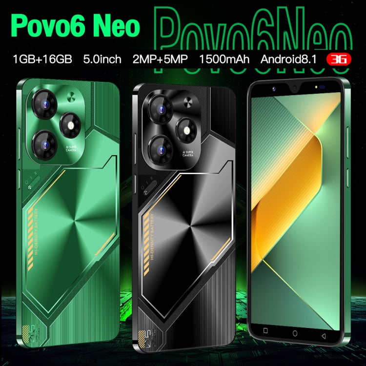 Povo6 Neo / DP29, 1GB+16GB, Face Identification, 5.0 inch Android 8.1 MTK6580M Quad Core, Network: 3G, Dual SIM, Plug:US Plug(Green) -  by buy2fix | Online Shopping UK | buy2fix