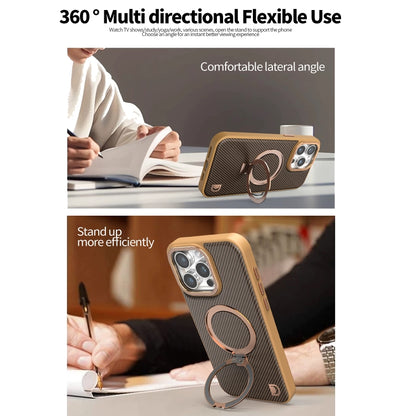 For iPhone 16 Pro Carbon Fiber MagSafe Holder Phone Case(Grey) - iPhone 16 Pro Cases by buy2fix | Online Shopping UK | buy2fix