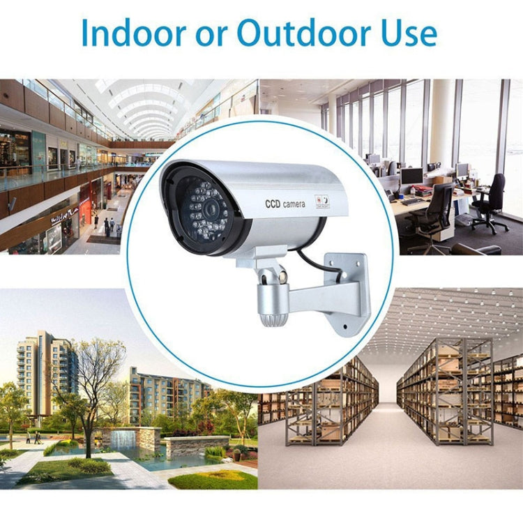 Waterproof Simulation Surveillance Camera with LED Flash Light(Silver) - Simulated Cameras by buy2fix | Online Shopping UK | buy2fix