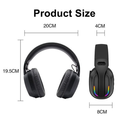 Bluetooth 5.4 Head-mounted RGB Wireless Bluetooth Gaming Headset(Grey) - Headset & Headphone by buy2fix | Online Shopping UK | buy2fix