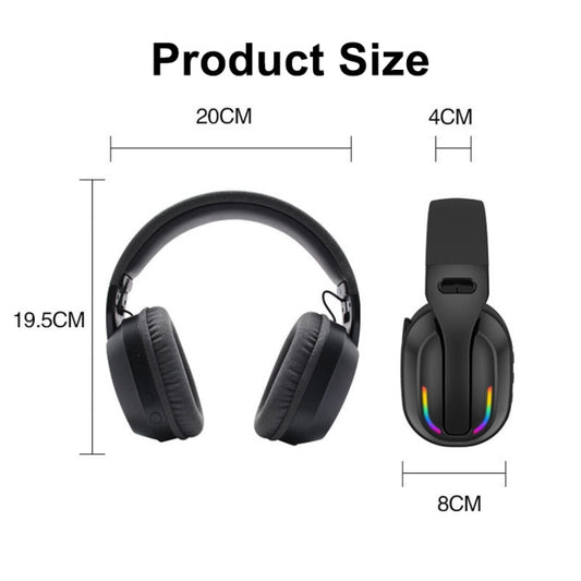 Bluetooth 5.4 Head-mounted RGB Wireless Bluetooth Gaming Headset(Grey) - Headset & Headphone by buy2fix | Online Shopping UK | buy2fix