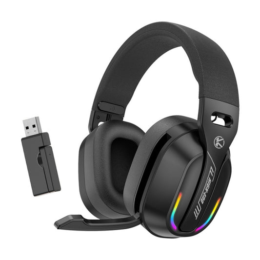 Bluetooth 5.4 Head-mounted RGB Wireless Bluetooth Gaming Headset With Transmitter(Black) - Headset & Headphone by buy2fix | Online Shopping UK | buy2fix