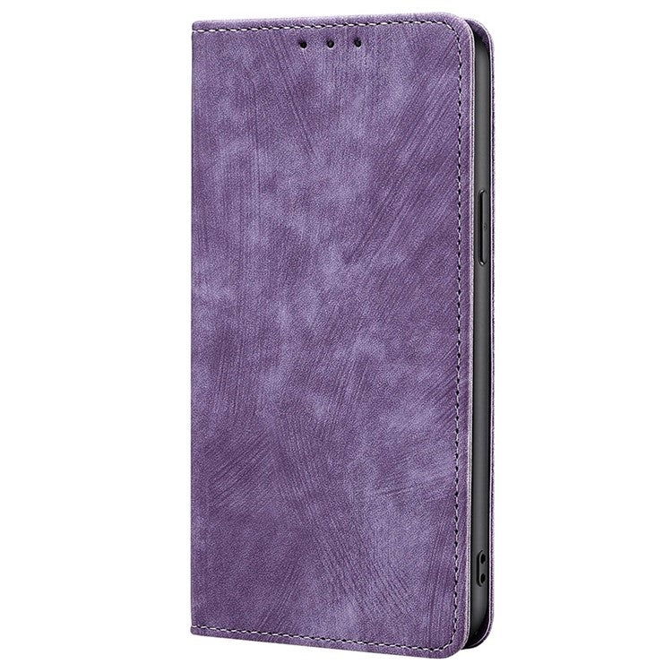 For Samsung Galaxy S25+ 5G RFID Anti-theft Brush Magnetic Leather Phone Case(Purple) by buy2fix