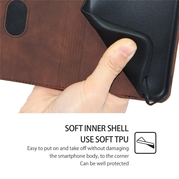 For Samsung Galaxy S25 5G Skin Feel Magnetic Leather Phone Case(Dark Brown) by buy2fix