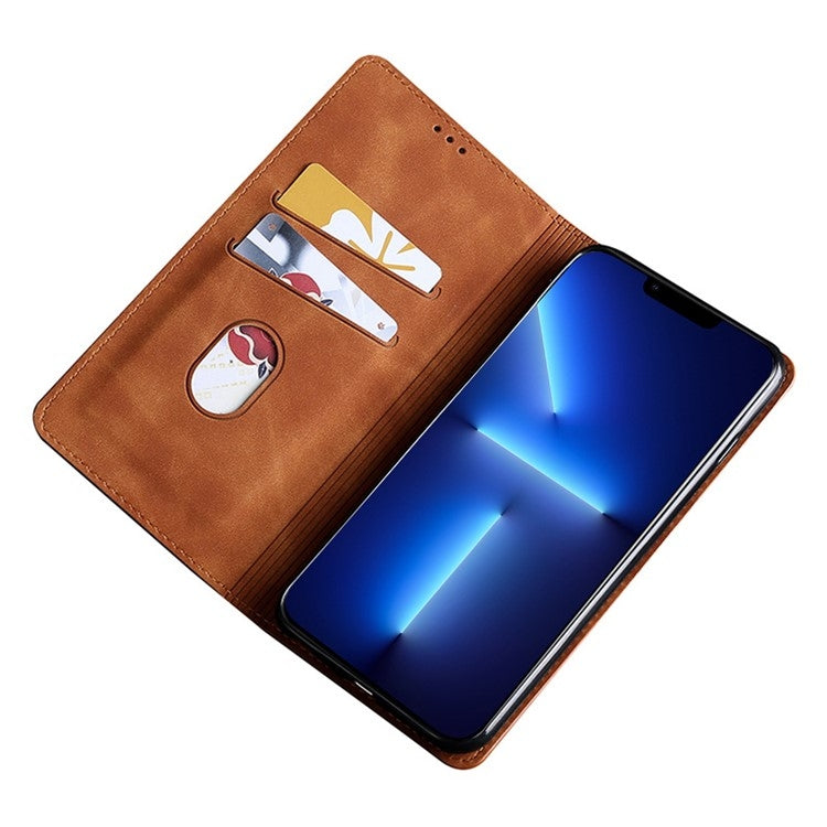 For Samsung Galaxy S25 5G Skin Feel Magnetic Leather Phone Case(Light Brown) by buy2fix
