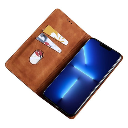 For Samsung Galaxy S25 5G Skin Feel Magnetic Leather Phone Case(Light Brown) by buy2fix