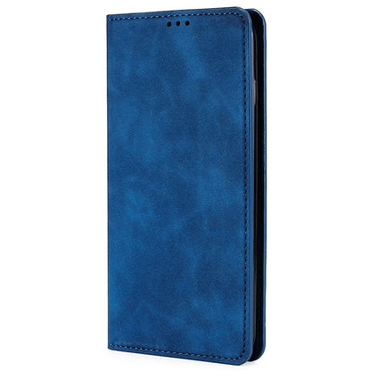 For Samsung Galaxy S25 5G Skin Feel Magnetic Leather Phone Case(Blue) by buy2fix