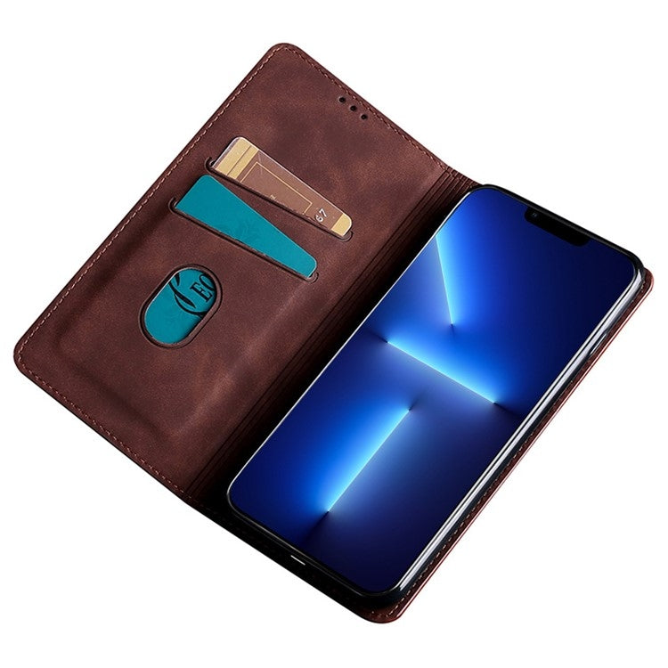 For Samsung Galaxy S25+ 5G Skin Feel Magnetic Leather Phone Case(Dark Brown) by buy2fix