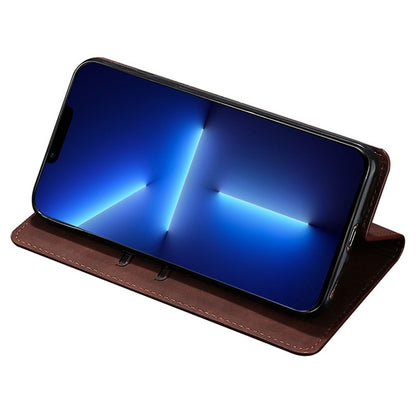 For Samsung Galaxy S25+ 5G Skin Feel Magnetic Leather Phone Case(Dark Brown) by buy2fix