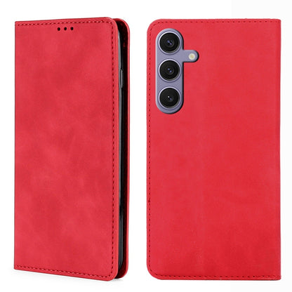 For Samsung Galaxy S25+ 5G Skin Feel Magnetic Leather Phone Case(Red) by buy2fix