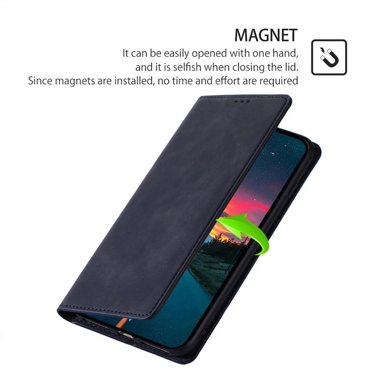 For Samsung Galaxy S25+ 5G Skin Feel Magnetic Leather Phone Case(Black) by buy2fix