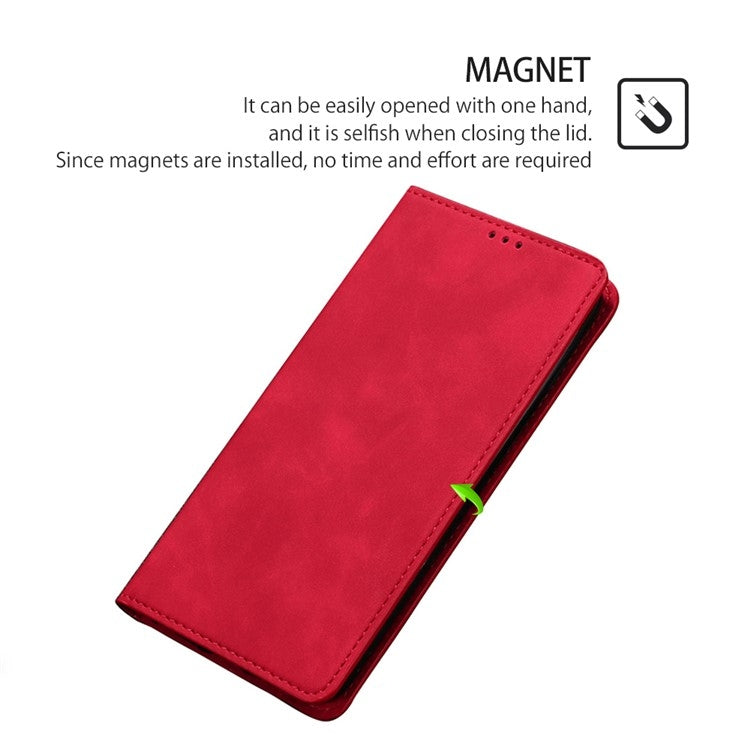 For Samsung Galaxy S25 Ultra 5G Skin Feel Magnetic Leather Phone Case(Red) by buy2fix