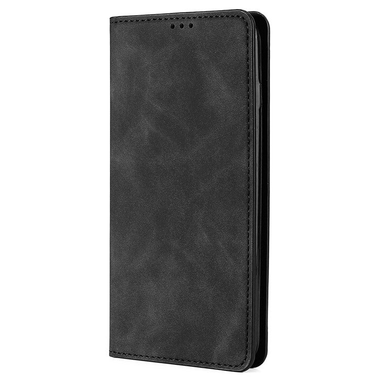 For Samsung Galaxy S25 Ultra 5G Skin Feel Magnetic Leather Phone Case(Black) by buy2fix