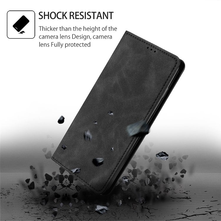 For Samsung Galaxy S25 Ultra 5G Skin Feel Magnetic Leather Phone Case(Black) by buy2fix