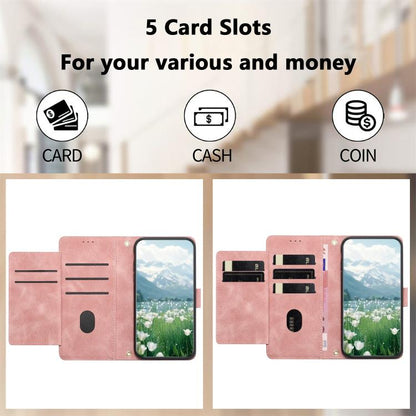 For Google Pixel 10 Tulips Embossed Leather Phone Case with Lanyard(Pink) - Google Cases by buy2fix | Online Shopping UK | buy2fix