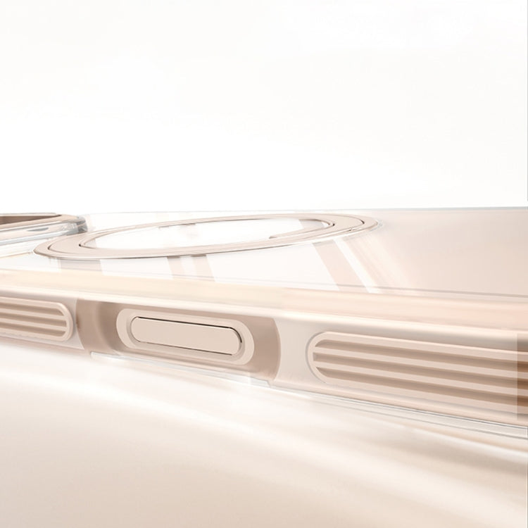 For iPhone 16 Pro Gear Plating PC 360 Ring Holder Magsafe Phone Case(Transparent) - iPhone 16 Pro Cases by buy2fix | Online Shopping UK | buy2fix