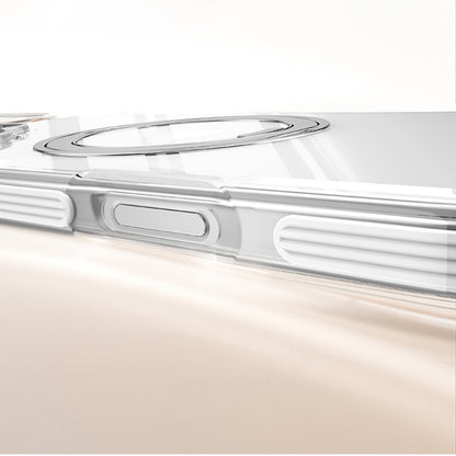 For iPhone 16 Gear Plating PC 360 Ring Holder Magsafe Phone Case(Transparent) - iPhone 16 Cases by buy2fix | Online Shopping UK | buy2fix