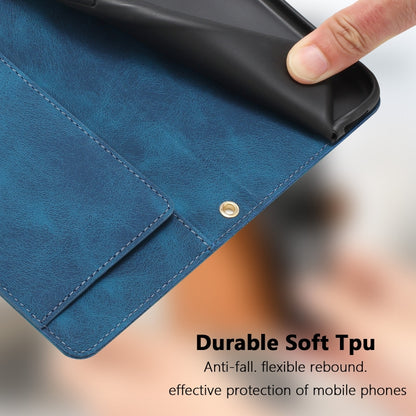 For Samsung Galaxy S25 Ultra 5G Tulips Embossed Leather Phone Case with Lanyard(Blue) by buy2fix
