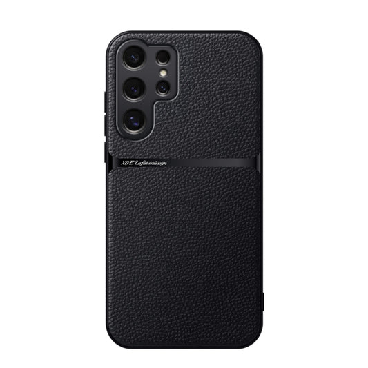 For Samsung Galaxy S25 Ultra 5G Litchi Leather Magnetic Full Coverage Shockproof Phone Case(Black) by buy2fix