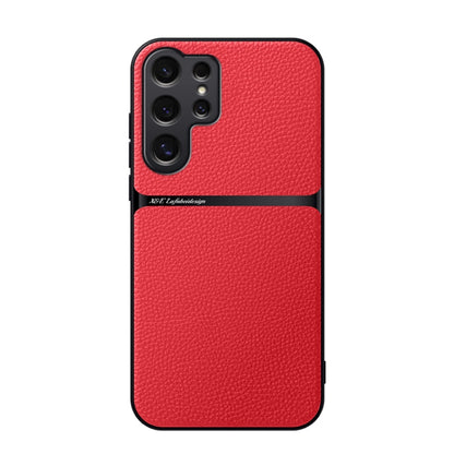 For Samsung Galaxy S25 Ultra 5G Litchi Leather Magnetic Full Coverage Shockproof Phone Case(Red) by buy2fix