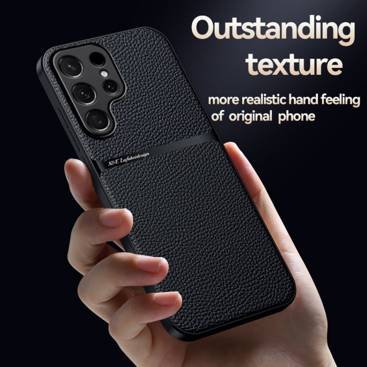 For Samsung Galaxy S25 Ultra 5G Litchi Leather Magnetic Full Coverage Shockproof Phone Case(Navy Blue) by buy2fix