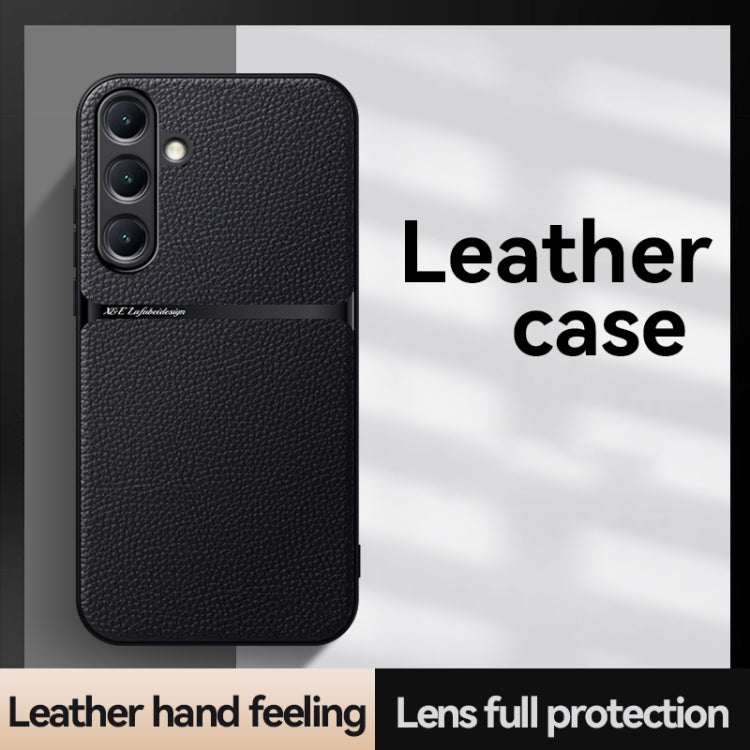 For Samsung Galaxy S25 5G Litchi Leather Magnetic Full Coverage Shockproof Phone Case(Black) by buy2fix