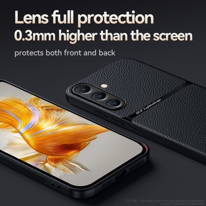 For Samsung Galaxy S25 5G Litchi Leather Magnetic Full Coverage Shockproof Phone Case(Green) by buy2fix