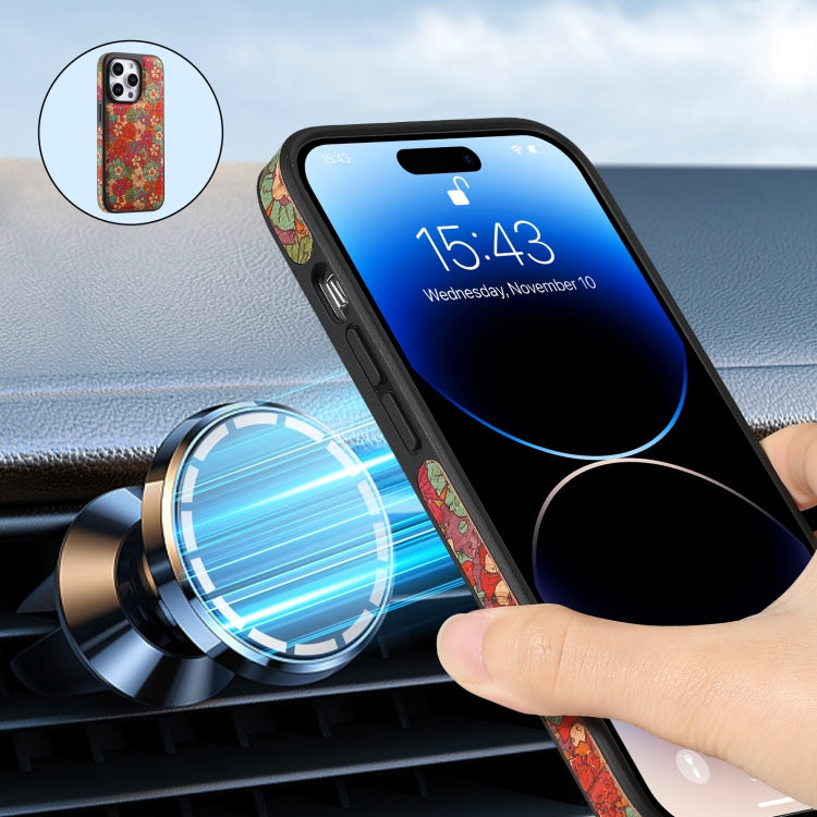 For iPhone 16 Pro Max Denior D23 MagSafe Detachable Zipper Wallet Holder Phone Case(Red) by Denior