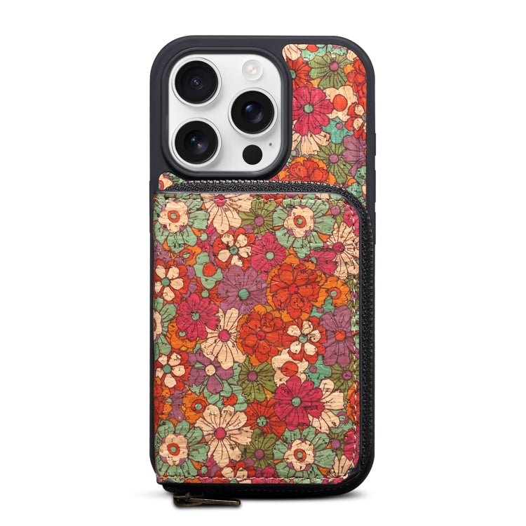 For iPhone 16 Pro Denior D23 MagSafe Detachable Zipper Wallet Holder Phone Case(Red) by Denior