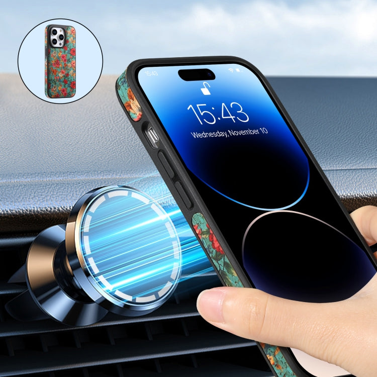 For iPhone 16 Pro Denior D23 MagSafe Detachable Zipper Wallet Holder Phone Case(Blue) by Denior