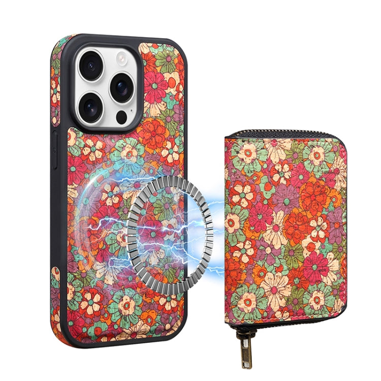 For iPhone 15 Pro Max Denior D23 MagSafe Detachable Zipper Wallet Holder Phone Case(Red) - iPhone 15 Pro Max Cases by Denior | Online Shopping UK | buy2fix