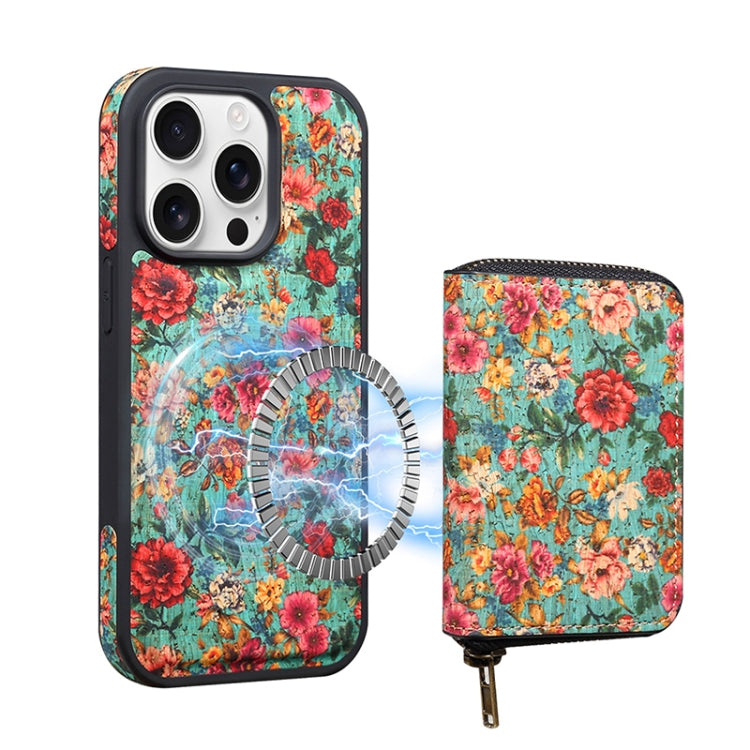 For iPhone 15 Pro Max Denior D23 MagSafe Detachable Zipper Wallet Holder Phone Case(Blue) - iPhone 15 Pro Max Cases by Denior | Online Shopping UK | buy2fix