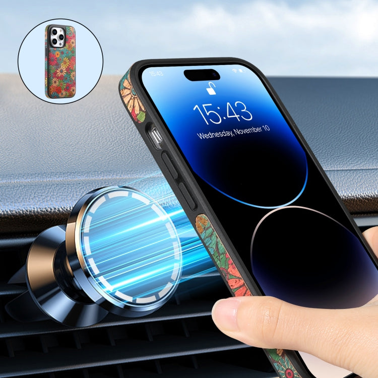 For iPhone 15 Pro Max Denior D23 MagSafe Detachable Zipper Wallet Holder Phone Case(Green) - iPhone 15 Pro Max Cases by Denior | Online Shopping UK | buy2fix