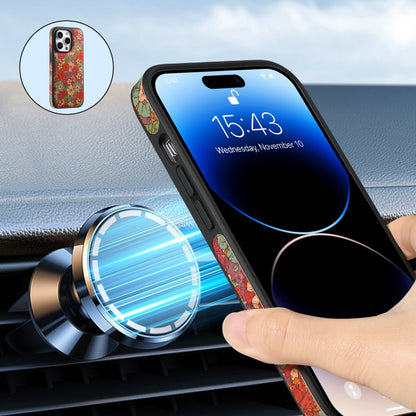 For iPhone 14 Pro Denior D23 MagSafe Detachable Zipper Wallet Holder Phone Case(Red) - iPhone 14 Pro Cases by Denior | Online Shopping UK | buy2fix