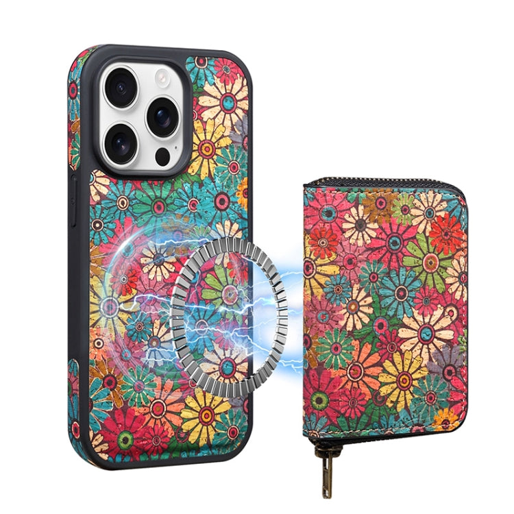 For iPhone 14 Pro Denior D23 MagSafe Detachable Zipper Wallet Holder Phone Case(Green) - iPhone 14 Pro Cases by Denior | Online Shopping UK | buy2fix