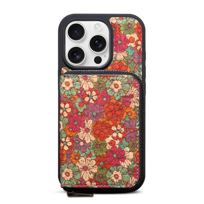 For iPhone 12 Denior D23 MagSafe Detachable Zipper Wallet Holder Phone Case(Red) - iPhone 12 / 12 Pro Cases by Denior | Online Shopping UK | buy2fix