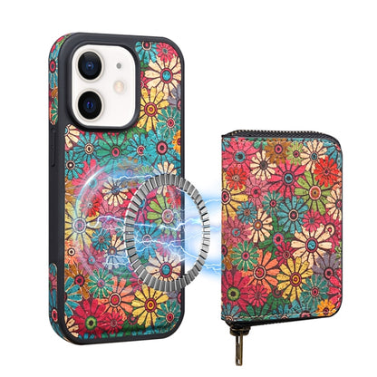 For iPhone 12 Denior D23 MagSafe Detachable Zipper Wallet Holder Phone Case(Green) - iPhone 12 / 12 Pro Cases by Denior | Online Shopping UK | buy2fix