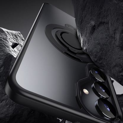 For Samsung Galaxy S25 5G Frosted MagSafe Phone Case with 360 Degree Rotating Holder(Grey) by buy2fix