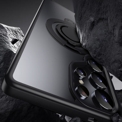 For Samsung Galaxy S25 Ultra 5G Frosted MagSafe Phone Case with 360 Degree Rotating Holder(Grey) by buy2fix