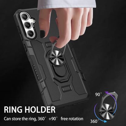 For Samsung Galaxy S25 5G Ring Holder Armor Hybrid Phone Case(Black) by buy2fix