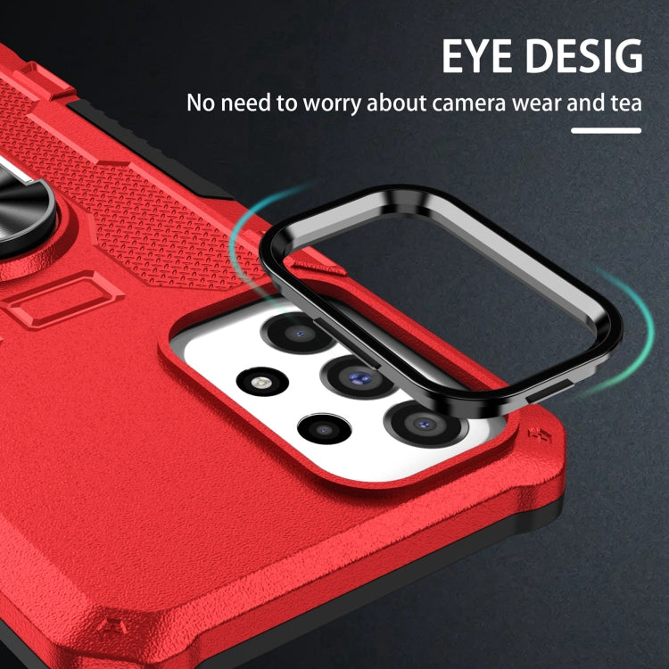 For Samsung Galaxy S25 5G Ring Holder Armor Hybrid Phone Case(Red) by buy2fix